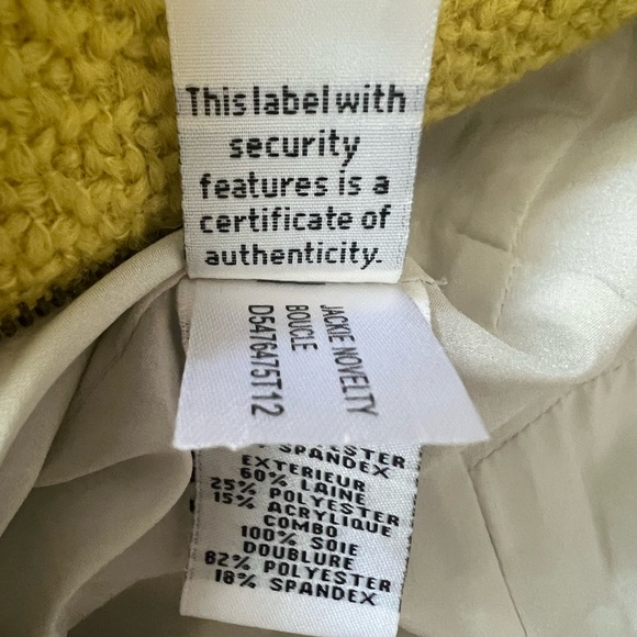 Diane Von Furstenberg Jackie Boucle Dress Yellow Tweed Vintage Fall Size 2 EUC!! - Picture 15 of 16